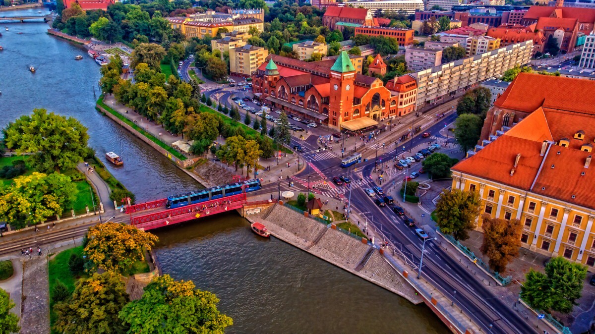 Wrocław, most i tramwaj